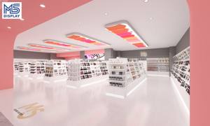 Exhibidor de Cosméticos de Madera Personalizado, Mueble de Exhibición con Iluminación LED, Mostrador de Recepción para Tienda de Cosméticos - Product Image 3