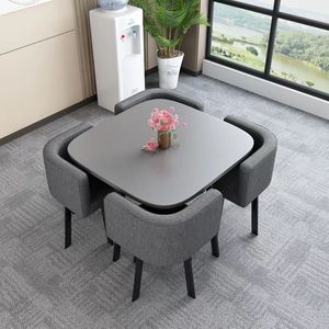 Moderne einfache Metall Casual Tisch Stuhl Kombination für Zuhause 4-Sitzer Esstisch in runder/quadratischer Form für Wohnzimmer - Product Image 4