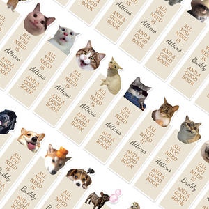 15cm 30PCs <span class=keywords><strong>Meme</strong></span> divertido y palabras motivacionales Marcapáginas Perro encantador y gato lindo Marcapáginas Material de papel - Product Image 2