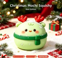 Mochi Squishy de Noël anti-stress, jouet à presser en peluche douce, jouet sensoriel à visages interchangeables pour la table de desserts de Noël
