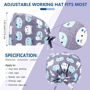 Gorro <span class=keywords><strong>de</strong></span> trabajo médico con diseño impreso personalizado, gorro <span class=keywords><strong>de</strong></span> <span class=keywords><strong>cirujano</strong></span> personalizable con opciones <span class=keywords><strong>de</strong></span> bordado personalizado, gorro <span class=keywords><strong>de</strong></span> enfermería - Product Image 5