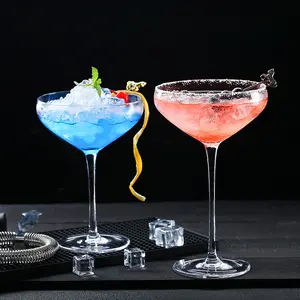 Copo de champanhe alto para coquetel em forma de borboleta cristal transparente especial Martini