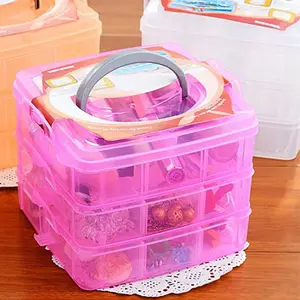 Пластиковый прозрачный органайзер для бижутерии, коробка, контейнер для хранения, кейс, компактный Съемный контейнер для хранения бижутерии