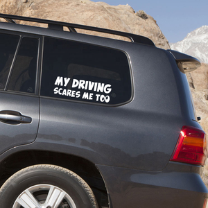 My Driving สติ๊กเกอร์ติดรถ Scares Me Too,สติกเกอร์ไวนิลสำหรับตกแต่งประตูหน้าต่างตัวรถ - Product Image 2