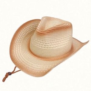 Wholesale Vintage Western Cowboy Straw <b>Hats</b> Outdoor Sports Sun ProtectIon Caps Mountaineering Upturned Foldable <b>Hat</b> - Product Image 2