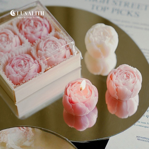 バレンタインデー誕生日プレゼントに最適な手作り卸売ギフト工場直販ミニクリエイティブ造花ローズ型アロマキャンドル - Product Image 1