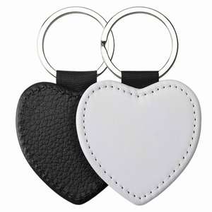 Custom DIY Sublimation Blank <b>Keychain</b> Heat Transfer DIY Double-Size Printed <b>Keychain</b> PU Leather Double Sides Sublimation Keyring - Product Image 3