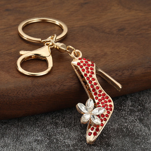 Porte-clés de voiture en forme de chaussures à talons hauts avec diamants colorés, accessoire de sac, pendentif, petit cadeau, boucle de porte-clés - Product Image 3