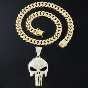 Gran oferta, collar de acero inoxidable de moda callejera de Hip Hop para hombre, colgante de Calavera, Zirconia, <span class=keywords><strong>cadena</strong></span> cubana grande, chapado al vacío para regalo - Product Image 3