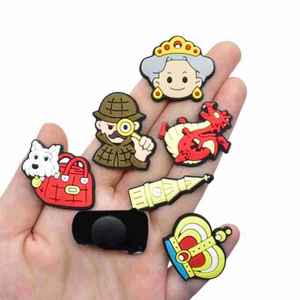 UK Style britannique caoutchouc sabot chaussures accessoires Promotion cadeau Souvenir roi et reine britannique chaussures breloques chaussures décorations - Product Image 4