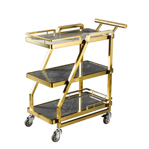Chariot de service de luxe mobile multi-niveaux en acier inoxydable pour la livraison de repas en restaurant et <span class=keywords><strong>hôtel</strong></span>, haut de gamme, pour le vin (sans garantie) - Product Image 6