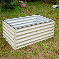 Jardinière rectangulaire en métal galvanisé de 17 pouces de hauteur, kit de jardinage surélevé