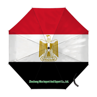 Parapluie pliant avec drapeau égyptien, ouverture et fermeture automatiques, parapluie compact, portable, grand format, pour la protection contre la pluie, coupe-vent