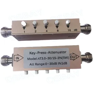 Atenuador ajustável tipo botão de pressão 30db 1db, atenuador ajustável 2w 5w 3g, sma n, tipo de pressão chave rf, atenuador variável