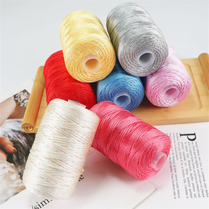 여름 태양 모자를위한 중간 조잡한 얼음 대마 뜨개질 원사 DIY 손으로 짠 가방 슬리퍼 쿠션 밝은 실크 중공 크로스 스티치 재봉 - Product Image 4