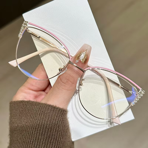 98-014 Nouvelles <span class=keywords><strong>lunettes</strong></span> anti-lumière bleue pour femmes, monture en métal carrée, <span class=keywords><strong>montures</strong></span> <span class=keywords><strong>de</strong></span> <span class=keywords><strong>lunettes</strong></span> optiques - Product Image 3