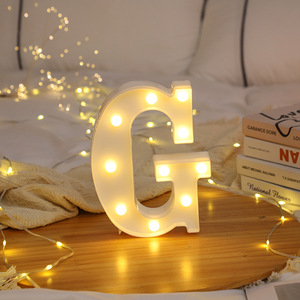 Lettres lumineuses LED « <span class=keywords><strong>G</strong></span> » – Décoration murale et de table pour fêtes, anniversaires, Saint-Valentin – Idéal pour filles et femmes - Product Image 1