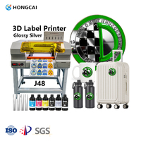 Imprimante UV Hongcai A3 DX7, machine DTF 3D épaisse en TPU PU pour l'impression de badges textiles brillants en argent UV