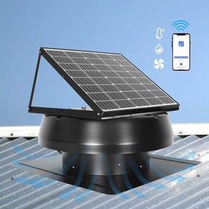 พัดลมระบายอากาศบนหลังคาพลังงานแสงอาทิตย์ SIPL/SUNNY 40W/50W ไม่มีเสียงรบกวน ระบบระบายอากาศอัจฉริยะกลางวัน-กลางคืน ควบคุมผ่านแอปพลิเคชัน สำหรับบ้าน โรงรถ โกดัง SN201 - Product Image 3