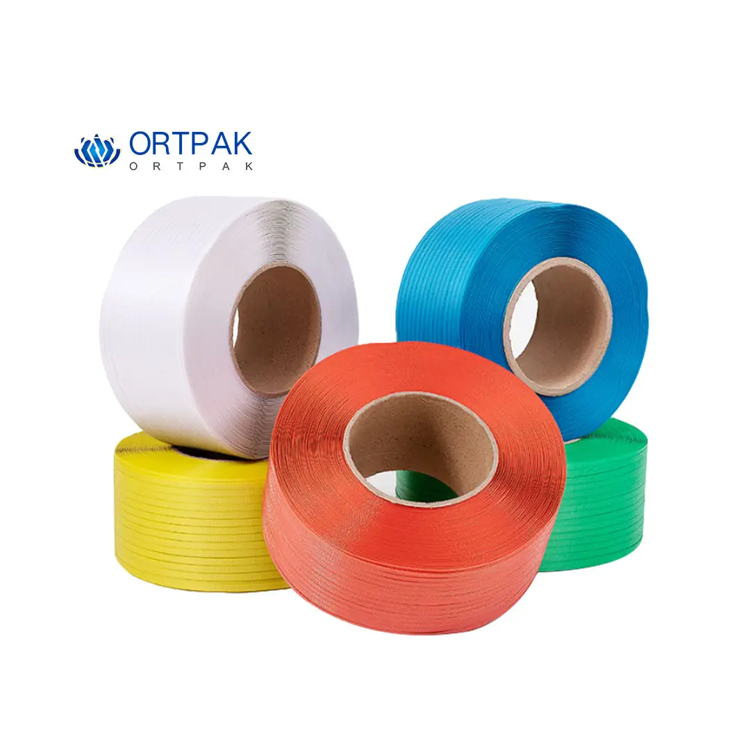 High Strength 12mm Colorful Polypropylene PP Strapping Band Embossed Surface Plastic Strap for Cargo Packaging and Application
