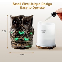 Diffuseur d'huiles essentielles personnalisé en forme de hibou, 7 couleurs de lumières LED, 2 modes de brume, humidificateur silencieux à brume froide de 200 ml avec arrêt automatique en cas de manque d'eau