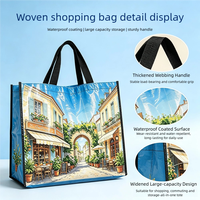 Tas Belanja Bahan Polypropylene Laminasi Anti Air, Tas Belanja Grosir, Cetak Warna Penuh, Ramah Lingkungan, Tas Jinjing