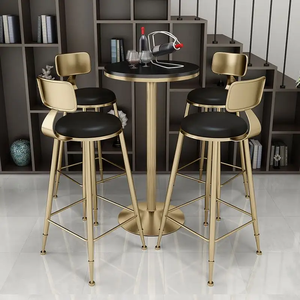 Luxury Nordic <b>Velvet</b> Modern Leather Stools Gold Metal Tall Bar <b>Chairs</b> for Home Kitchen Hotels Dining <b>Bedrooms</b> Malls Basements - Product Image 2
