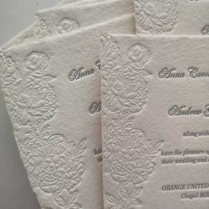 Customized High-end Letterpress Wedding Invitation Suite Deep Debossed <b>Embossed</b> Cotton Paper Invite <b>Cards</b> for Luxury Events - Product Image 5