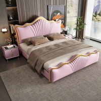 Luxuriöses Modernes Weiches Kunstleder Kiefernholz King Queen Size Montiertes Aufbewahrungs-Boxspringbett Hochwertiges Schlafzimmermöbel