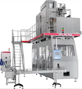 Full-Automatic Higher capacity 1L brick type Juice Cartons Fill and Seal Machine with Caps Sealing Device