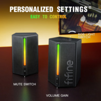 FIFINE Ampligame A20 2.0 RGB-Lautsprecher Computer-Desktop-Lautsprecher Audio-Gaming-Lautsprecher mit 3,5-mm-Aux-Audiokabel für Laptop PC