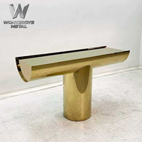 Pieds de table console en acier inoxydable doré, géométriques et modernes, pour salon, salle à manger, entrée, couloir