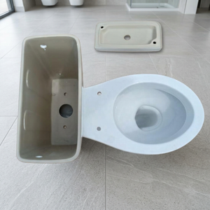 Oferta Popular: Inodoro de Dos Piezas con Descarga por Gravedad, Cerámica Blanca, Compacto y Moderno para Baño - Product Image 4