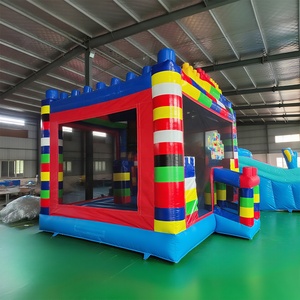 Château Gonflable Commercial Thème Blocs Construction avec Toboggan Obstacles Panier Basket à <span class=keywords><strong>Vendre</strong></span> pour Enfants - Product Image 3