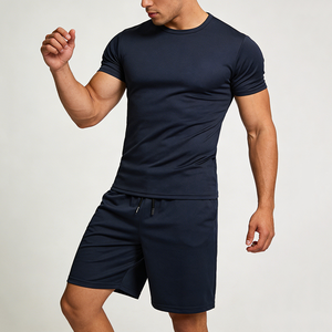 Conjuntos de Camiseta y Pantalones Cortos de Malla Ajustados al Cuerpo para Gimnasio y Fitness, Conjuntos Deportivos para Hombre, Conjuntos de Camiseta y Pantalones Cortos con Estampado Personalizado, Disponibles en <span class=keywords><strong>Stock</strong></span> - Product Image 1