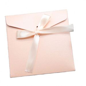 Wholesale Custom Printing Wedding Kraft Tie Shipping Packaging Paper Wedding Invitation Business Envelope With <b>Ribbon</b> - Product Image 1