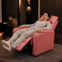 Fauteuil inclinable électrique en similicuir, design ergonomique réglable, siège inclinable, accoudoir, porte-gobelet, design moderne pour cinéma maison