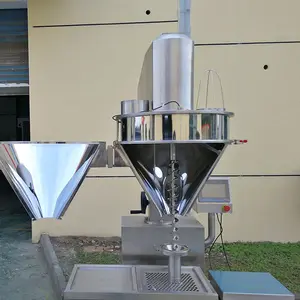 ماكينة ملء مسحوق الحليب الجاف نصف آلية بمسمار لولبي لملء المكاسات المسبقة والنشات ومضافات الحليب