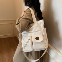 Sac à main SAIDING de style japonais en toile de polyester léger, à bandoulière unique, multi-poches, grande capacité, avec fermeture éclair
