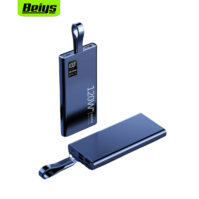 Outdoor Slim Portable 10000mah PowerBank LED Display PD QC3.0 20W Fast Charging Power Bank 10000mAh With Cable USB C Output