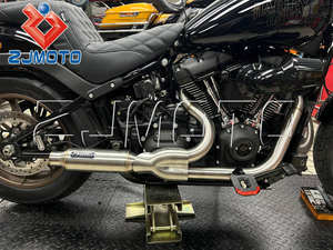 Knalpot hemat berat 18LBS untuk sepeda motor 2-In-1 pipa knalpot untuk Harley Softail pengendara rendah S/ST/Street Bob/Fat Bob/Slim 2018-2025 - Product Image 6