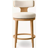 Tabouret de bar pivotant en tissu de style américain en chêne blanc