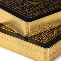Jeu de cartes personnalisé Égypte Ancienne pour bébés, noir et or, jeu de poker avec estampage holographique, cadeau en papier