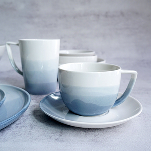 Bộ đồ ăn sứ cao cấp, màu sắc đẹp, thiết kế mới, kiểu dáng đơn giản, phối màu gradient, dùng cho nhà ở, khách sạn, tiệc, bộ 72 món, hiện đại, thanh toán qua T/T - Product Image 6