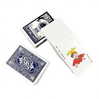 Cartes à jouer de poker bleues personnalisées, imprimées sur mesure, finition vernie, coins arrondis, écologiques, durables, emballage personnalisé, papier familial