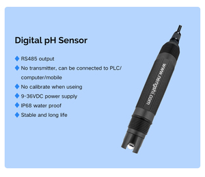 Online büyük 4 ila 20 ma rs485 de TDS pH probu, su kalitesi test cihazı endüstriyel dijital aquaponics hydroponics 0-14 pH sensörü - Product Image 4