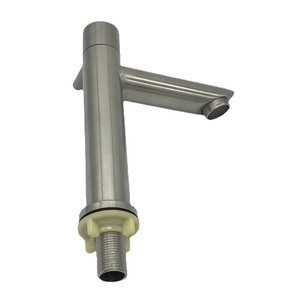 Lavabo de grifo único con caño recto de acero inoxidable de apertura rápida Lavabo individual vertical de agua fría y caliente - Product Image 4