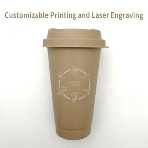 Vaso Reutilizable de Fibra de Té Sostenible de Taiwán de 16 oz |   Totalmente biodegradable y compostable - Product Image 4