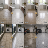 Peinture Époxy au Sable Coloré pour Sols de Salle de Bain et Cuisine Revêtement Antidérapant et Imperméable pour Rénovation