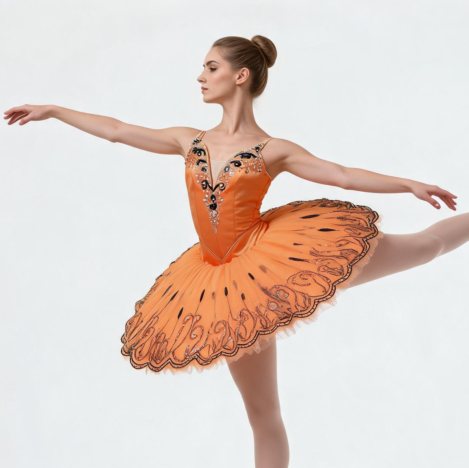 Orange Ballet Tutu Professional